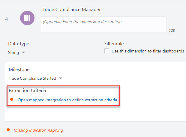 統合にマップされたマイルストーンに関連付けられているインジケータ