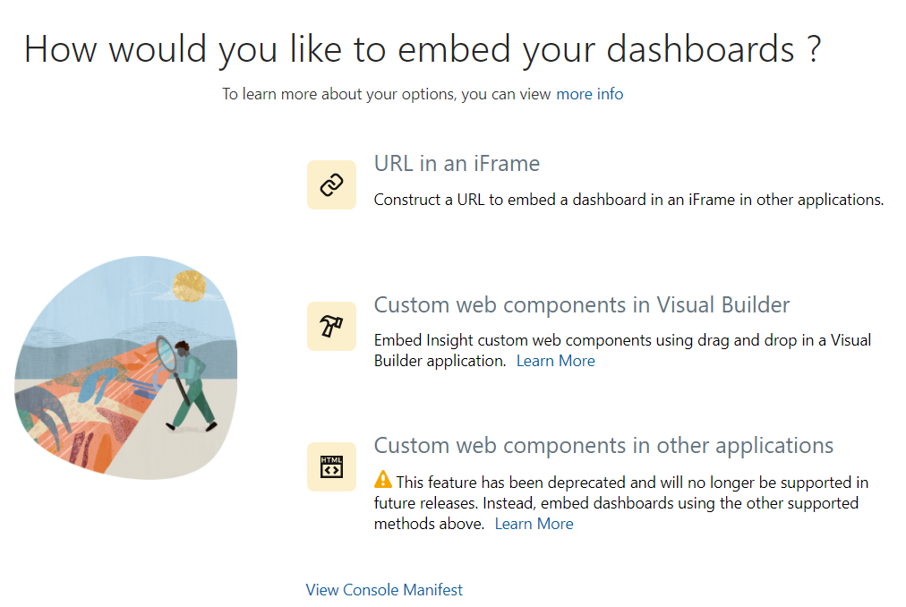 「埋め込みダッシュボード」ダイアログ