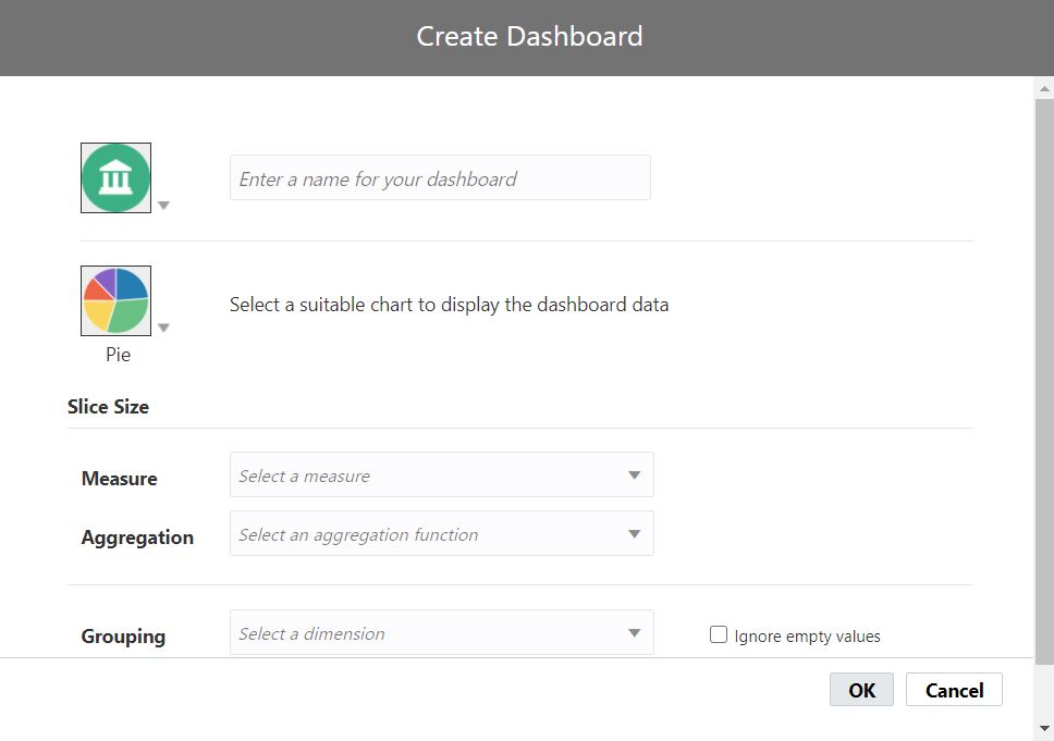「ダッシュボードの作成」ダイアログ 「ダッシュボードの作成」ダイアログ