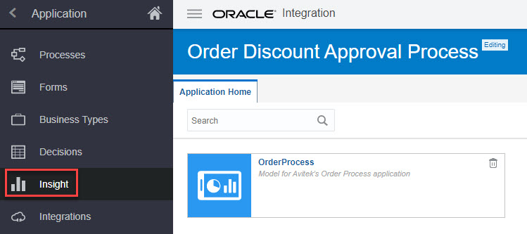 ナビゲーション・ペインでのインサイトの選択 ナビゲーション・ペインでのインサイトの選択