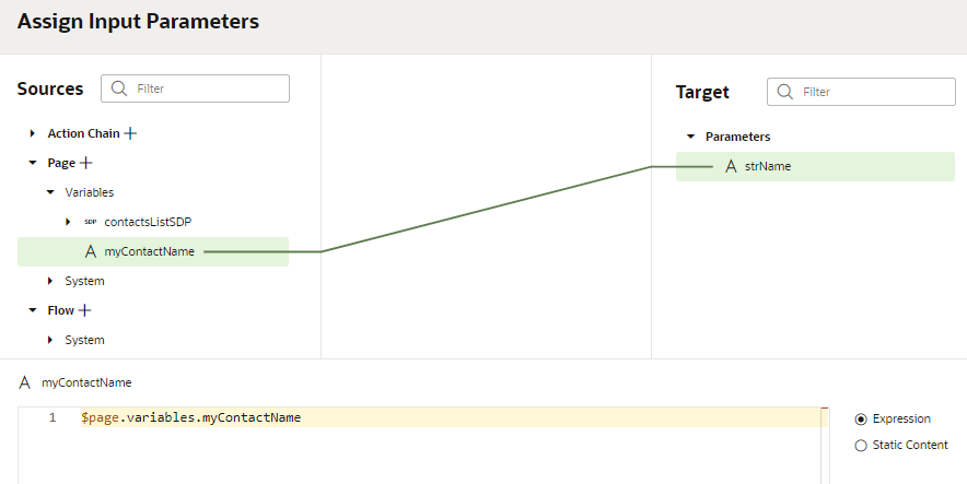 action-chain-map-pageinputparameters.pngの説明は以下のとおりです