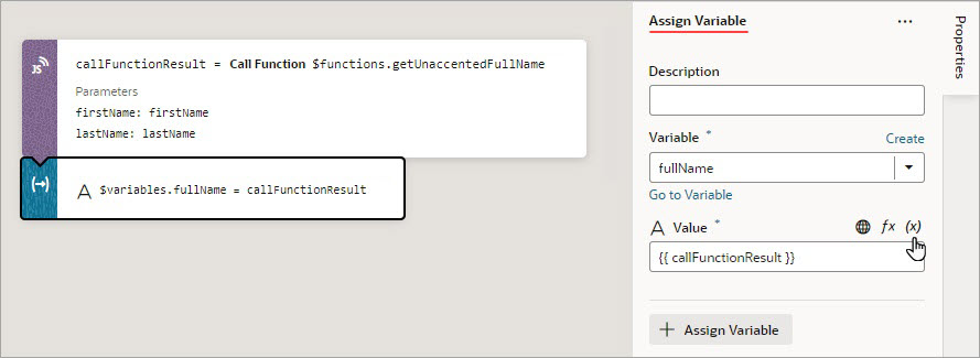 jsac-assign-variables-action.jpgの説明は以下のとおりです