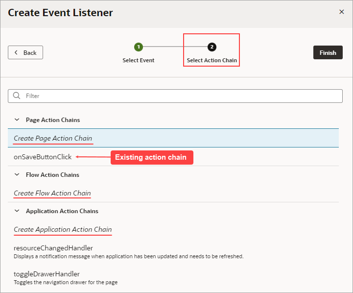 page-designer-settings-selectaction.pngの説明は以下のとおりです