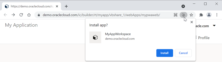 Google Chromeでのアプリのインストール画面