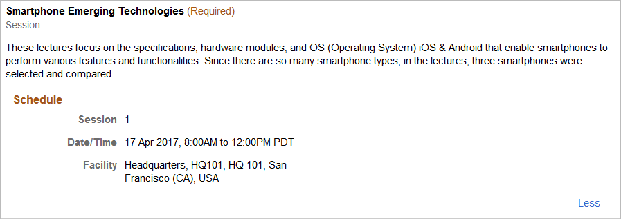 Example of an expanded session learning component