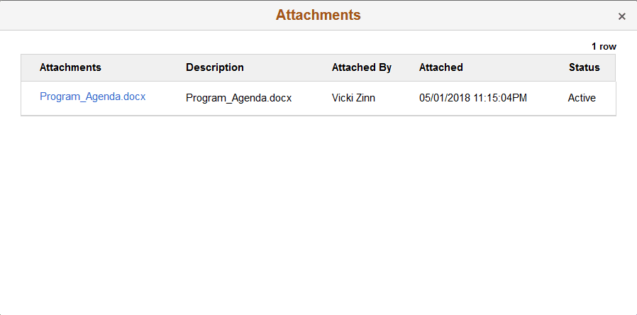 Attachments page