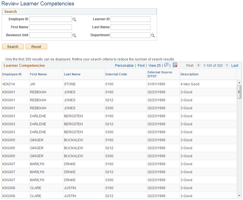 Review Learners Competencies page
