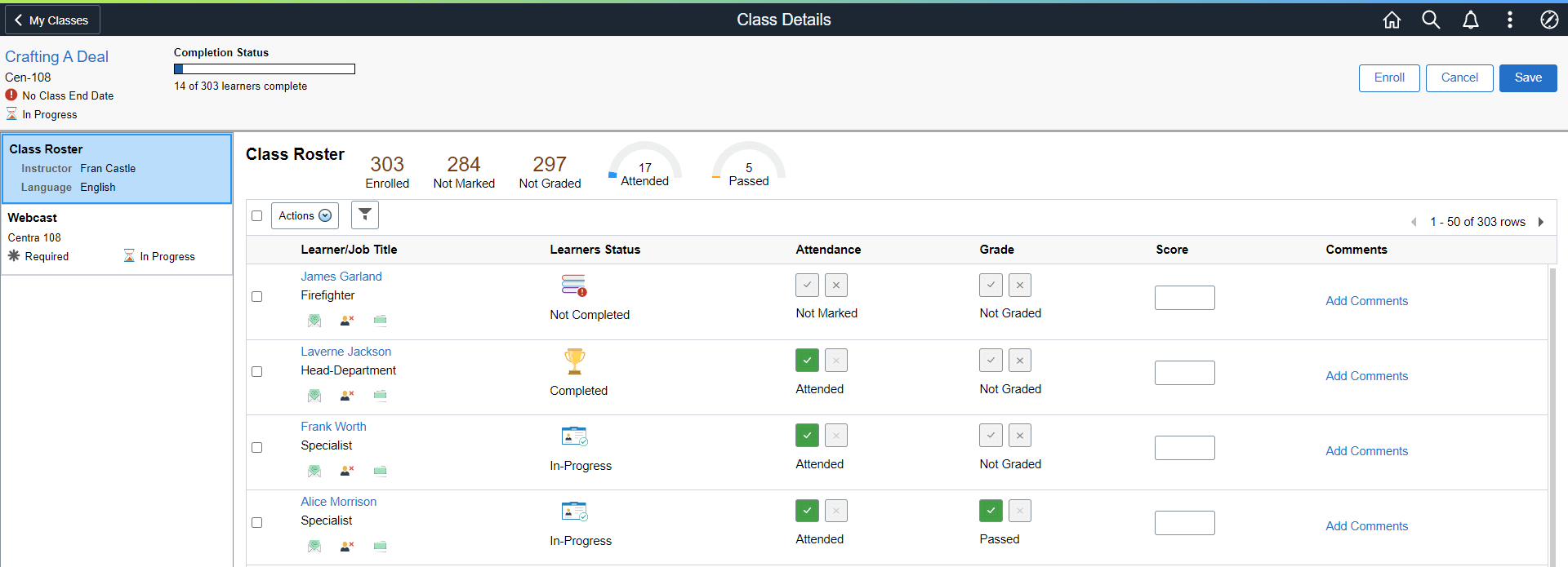 Fluid Class Details page