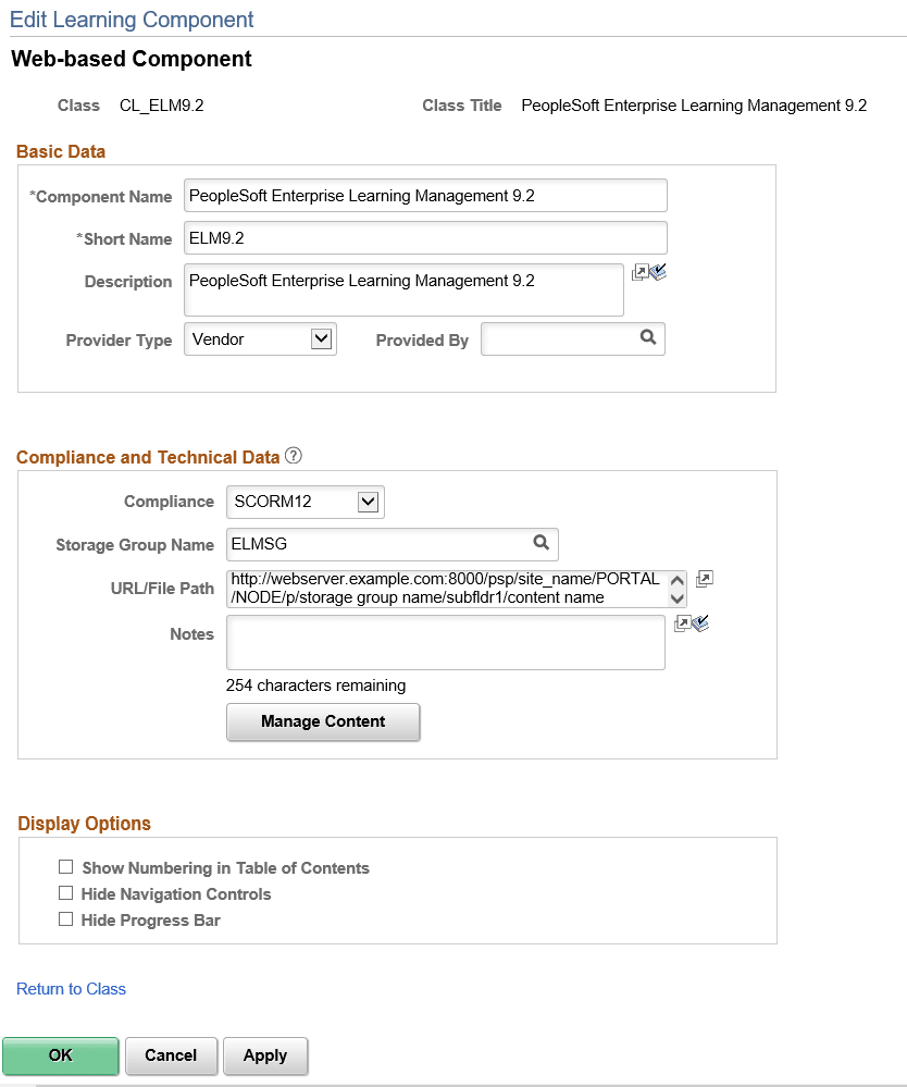 Web-based Component page