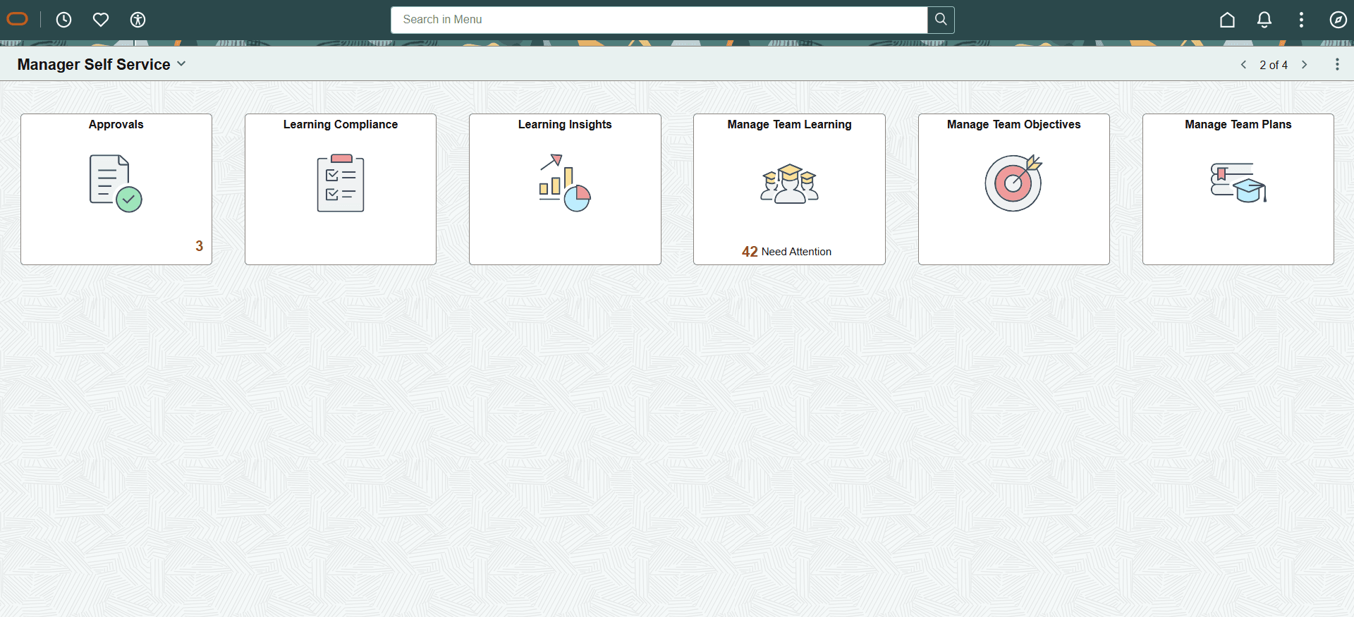 Manager Self Service Homepage
