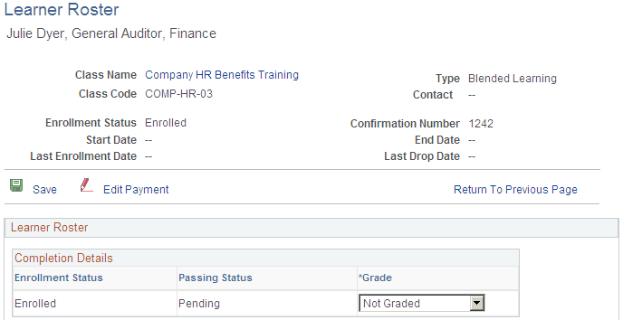 Learner Roster page (1 of 2)