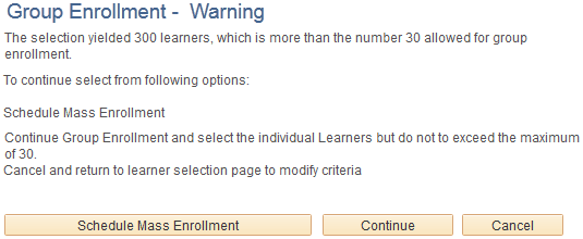 Group Enrollment - Warning page