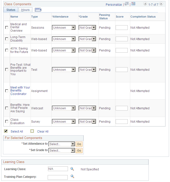 Learner Roster page (2 of 2)