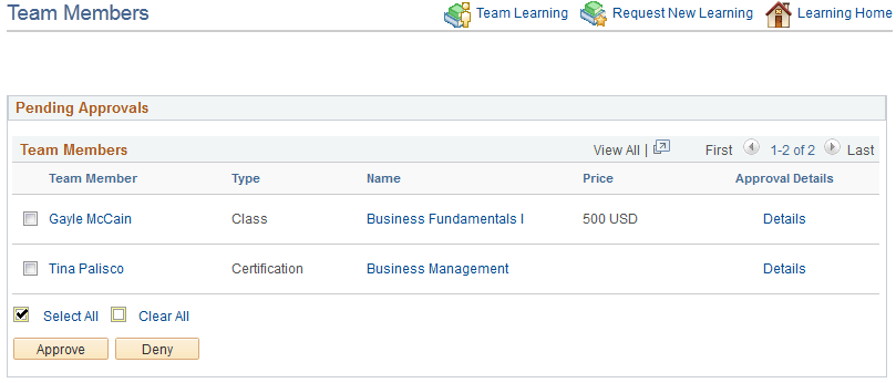 Team Members page (1 of 2)