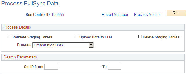 Process FullSync Data page