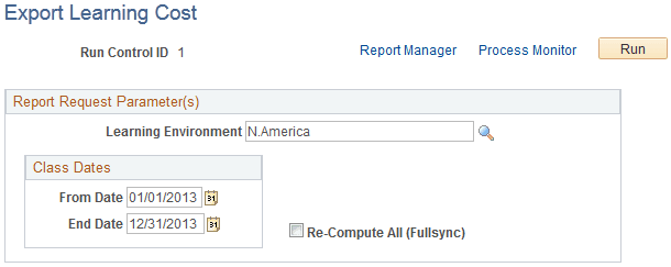 Export Learning Cost page