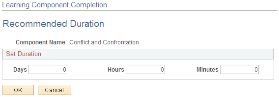Recommended Duration page