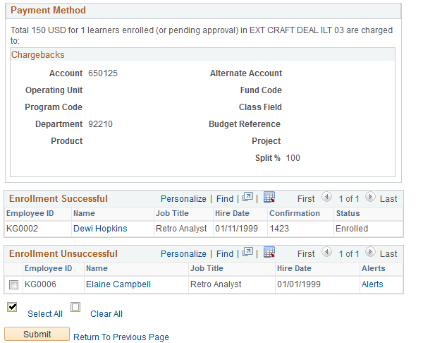 Enroll Learners - Review Enrollment page (2 of 2)