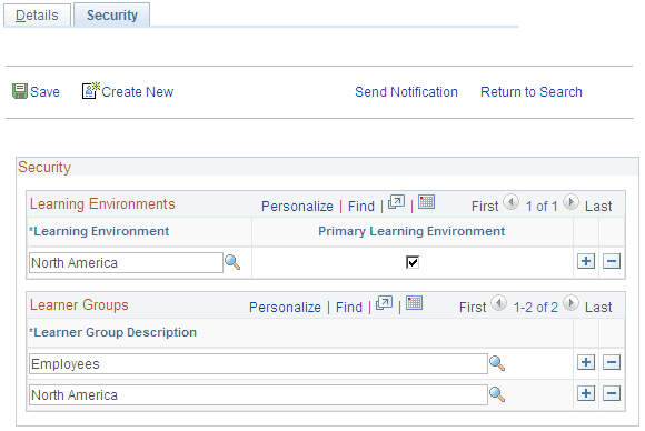 Define Supplemental Learning - Security page