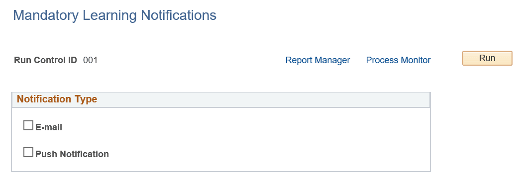Mandatory Learning Notifications page