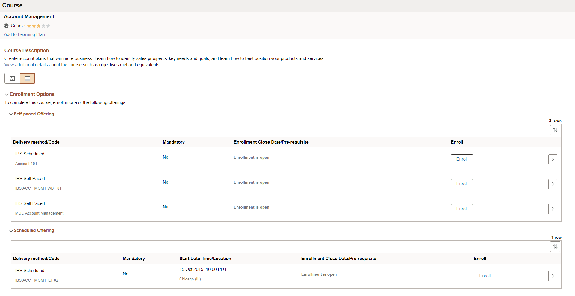 Course Page - Grid view