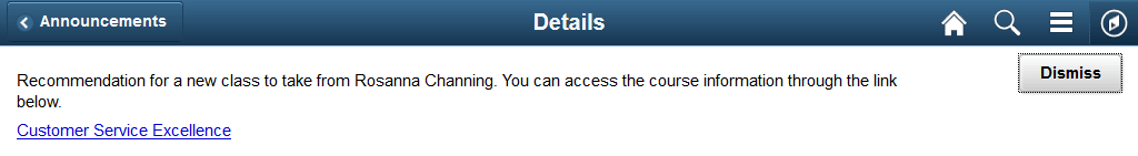 Announcements - Details page