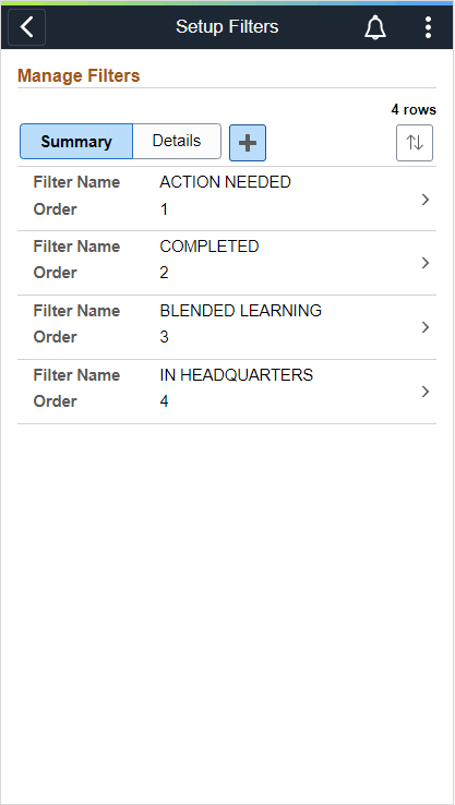 SFF_Setup Filters Page