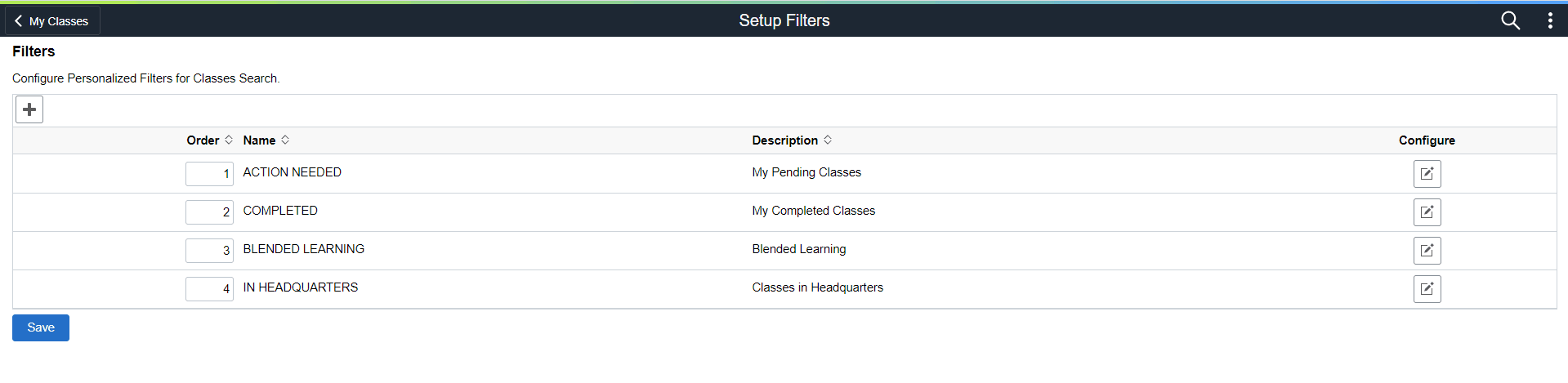 LFF_Setup Filters page