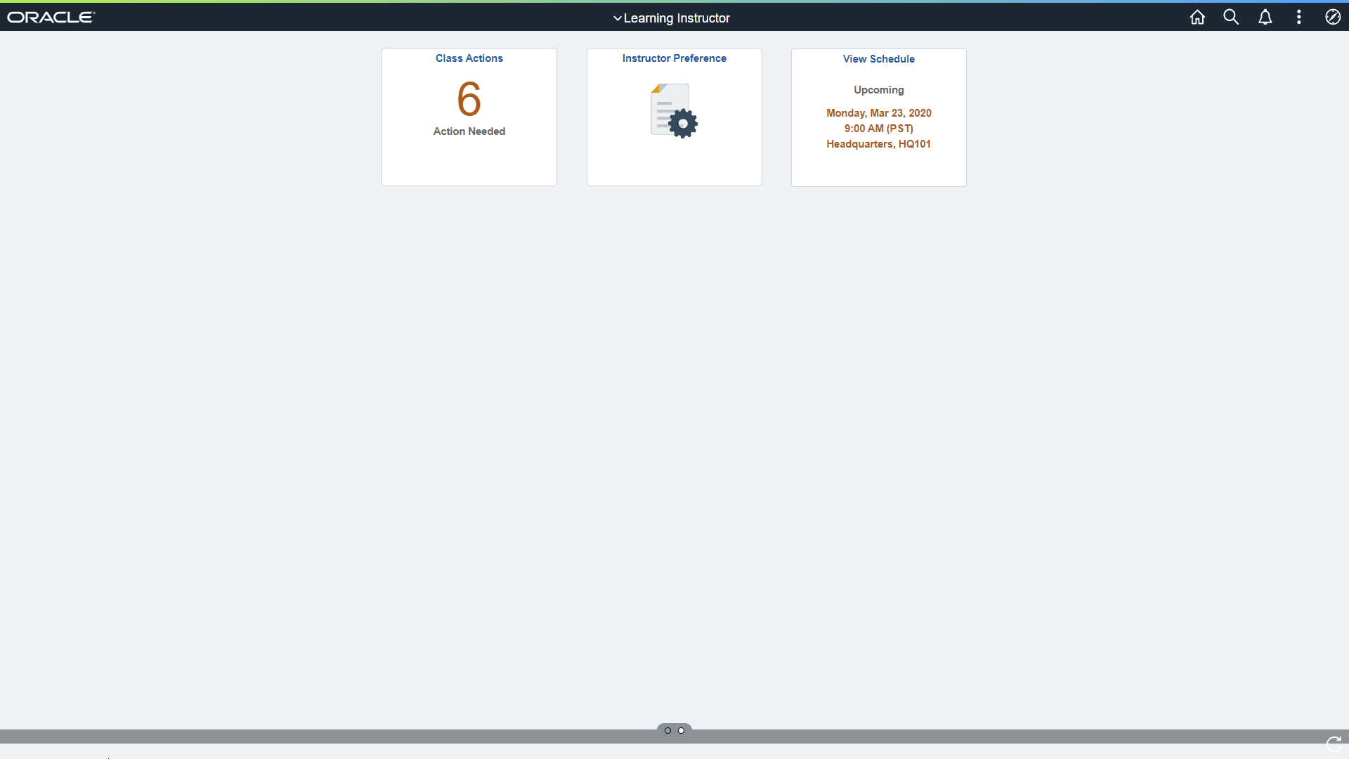 Learning Instructor Fluid Home page