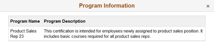 Supplemental Learning - Program Information page