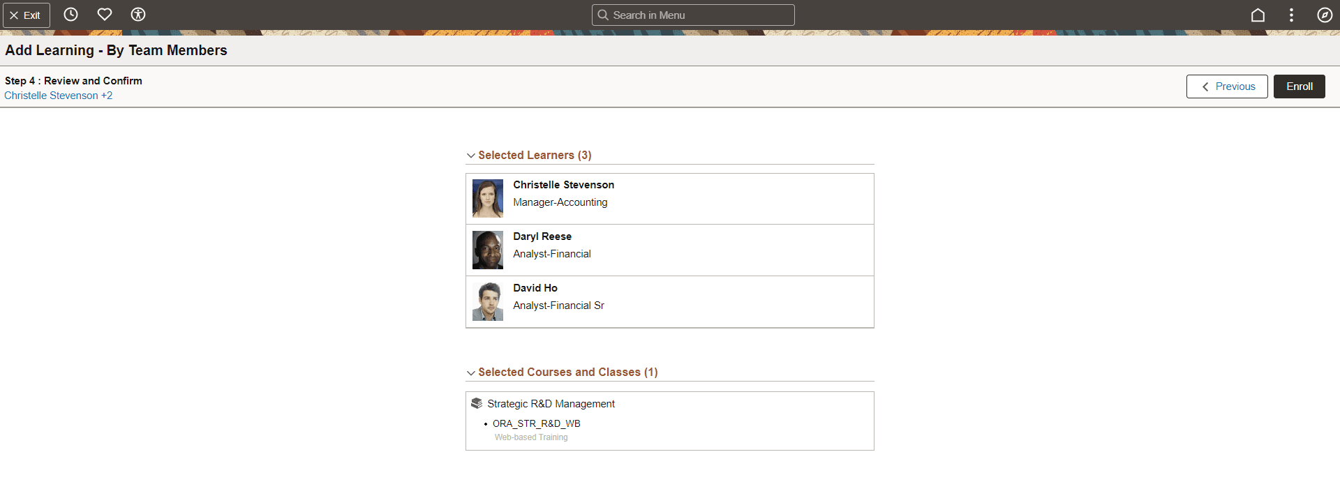 Step 4 of 4 of Add Learning - By Team Members Page