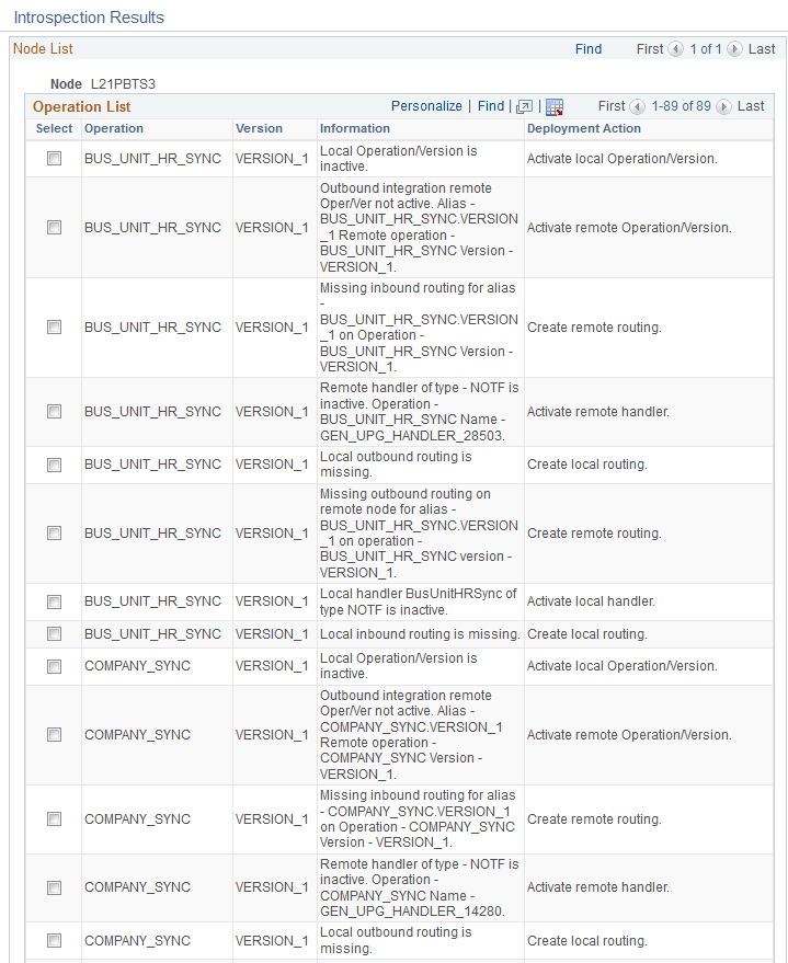 Example of the Introspection Results for incremental sync operations prior to deployment