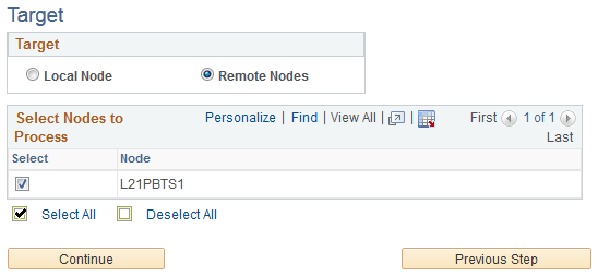 Example of the Target page