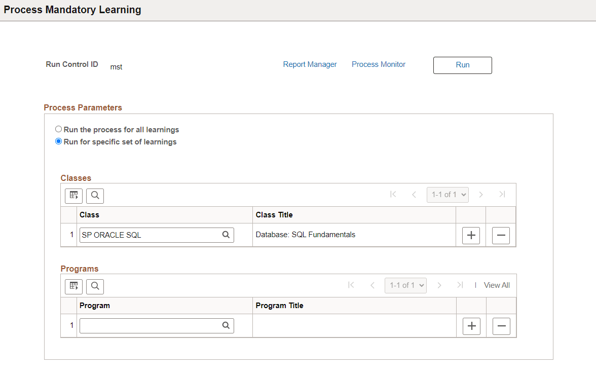 Process Mandatory Learning Page (1 of 2)