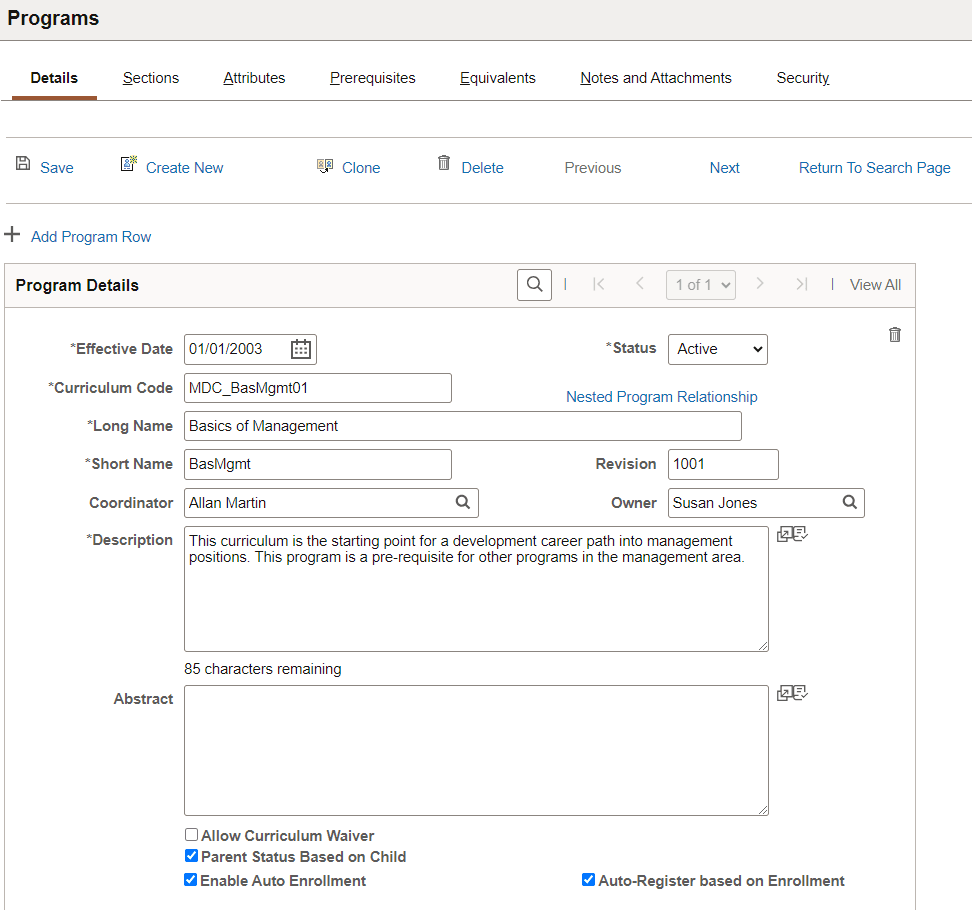 Program Details Page 1 of 2