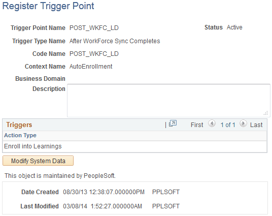 Register Trigger Point page