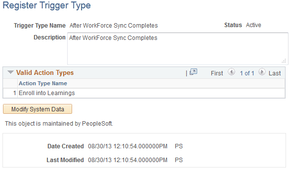 Register Trigger Type page