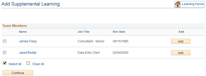 Add Supplemental Learning page with supplemental group enrollment enabled