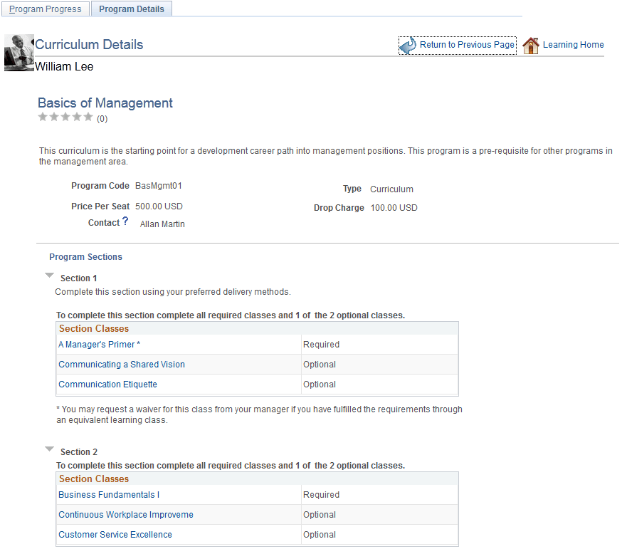Program Details page (1 of 2)