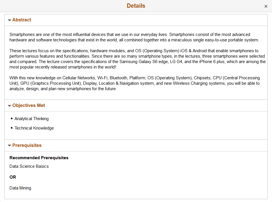 Find Learning - Details page