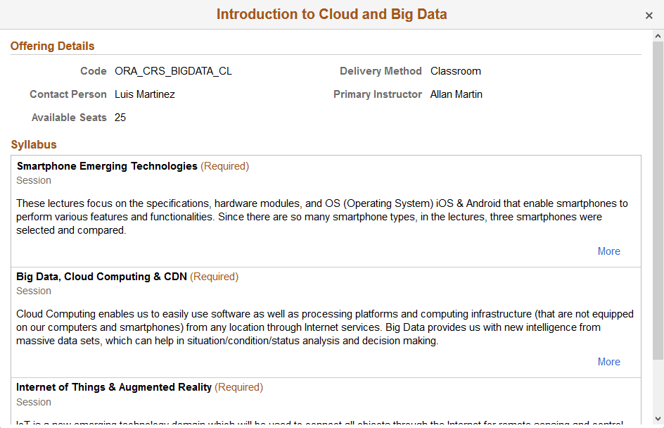 Offering Details page