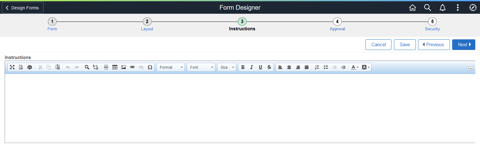 Form Designer - Instructions Page