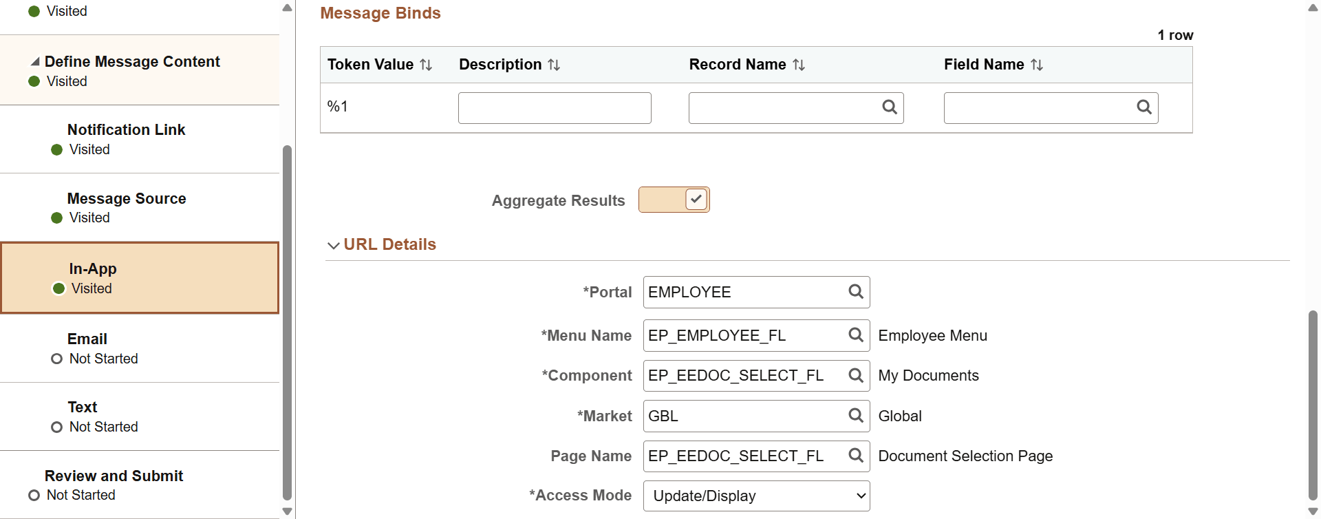 Compose Notification - Define Message Content - In-App page (with Custom Text source, Homepage type) (3 of 3)