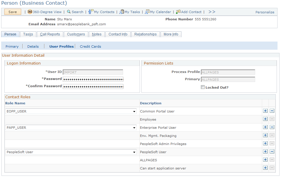 <>Person (<Role>) - Person: User Profiles: User Information Detail page