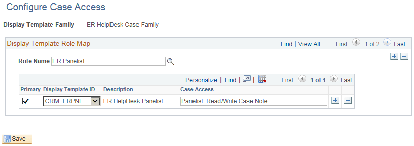 Configure Case Access Page