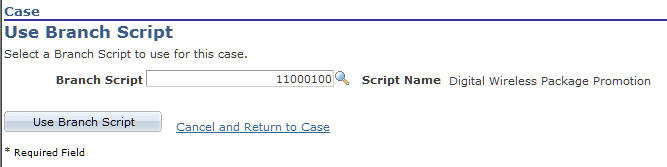 Use Branch Script page
