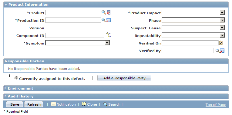 Quality Management - Defect page (2 of 2)