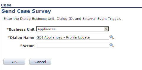 Send Case Survey page