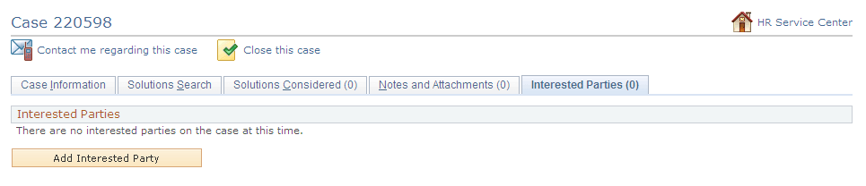 <>Case <ID> - Interested Parties page