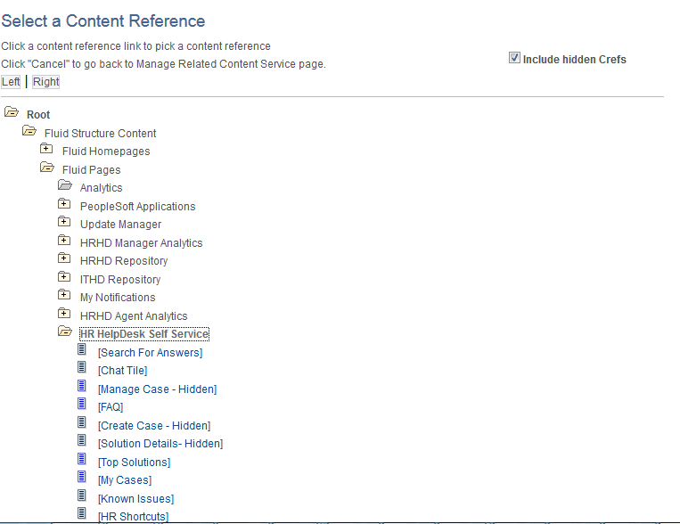 Select a Content Reference page